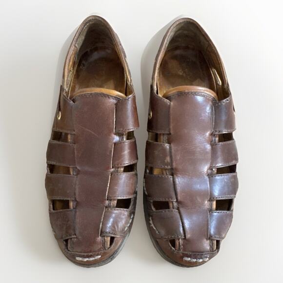 Sperry Fisherman Sandals US 8.5 M Brown Leather Gold Cup Top-Sider Mens - Picture 3 of 7